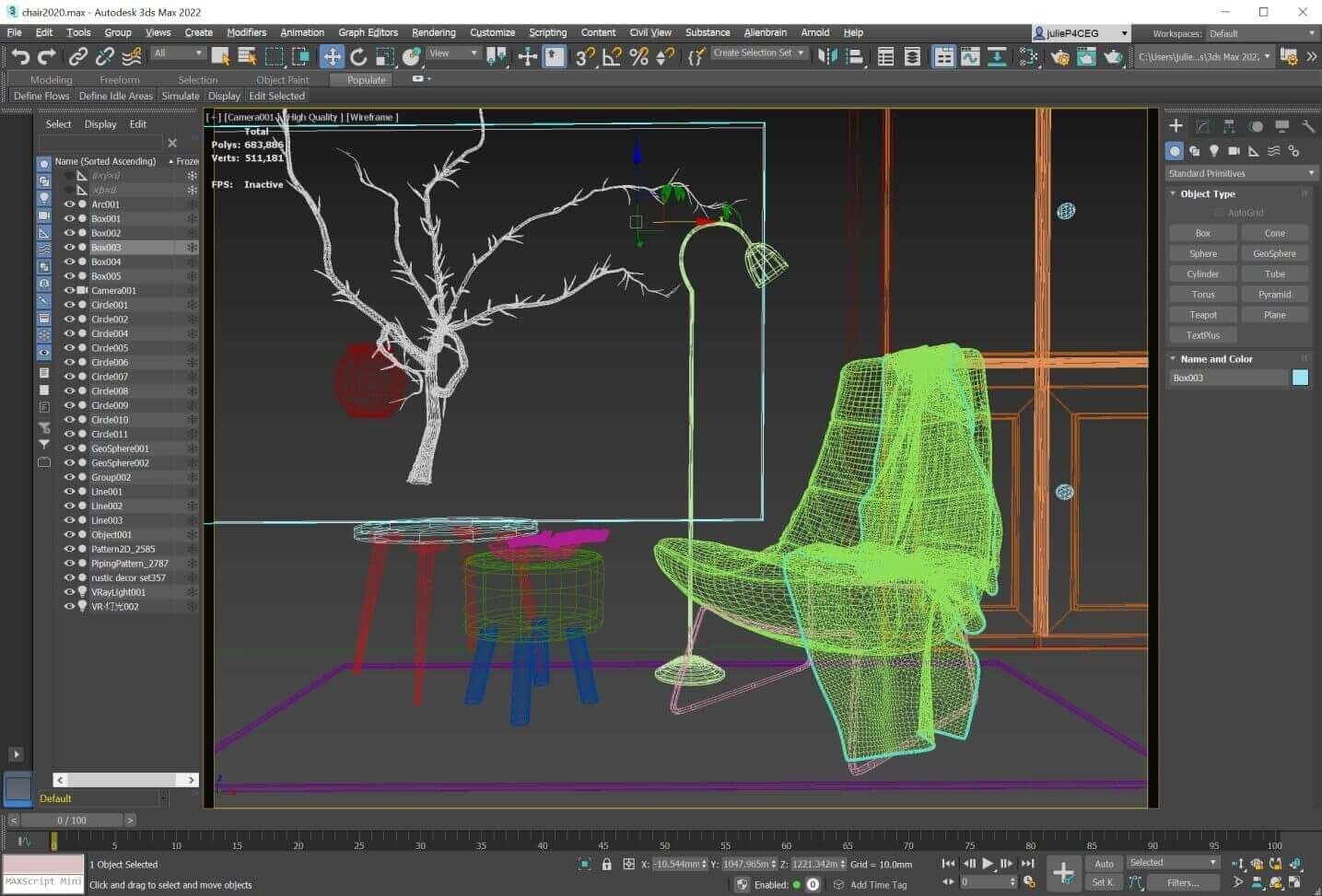 3ds Max interface showing 3D architectural tools — Pakistan 2025