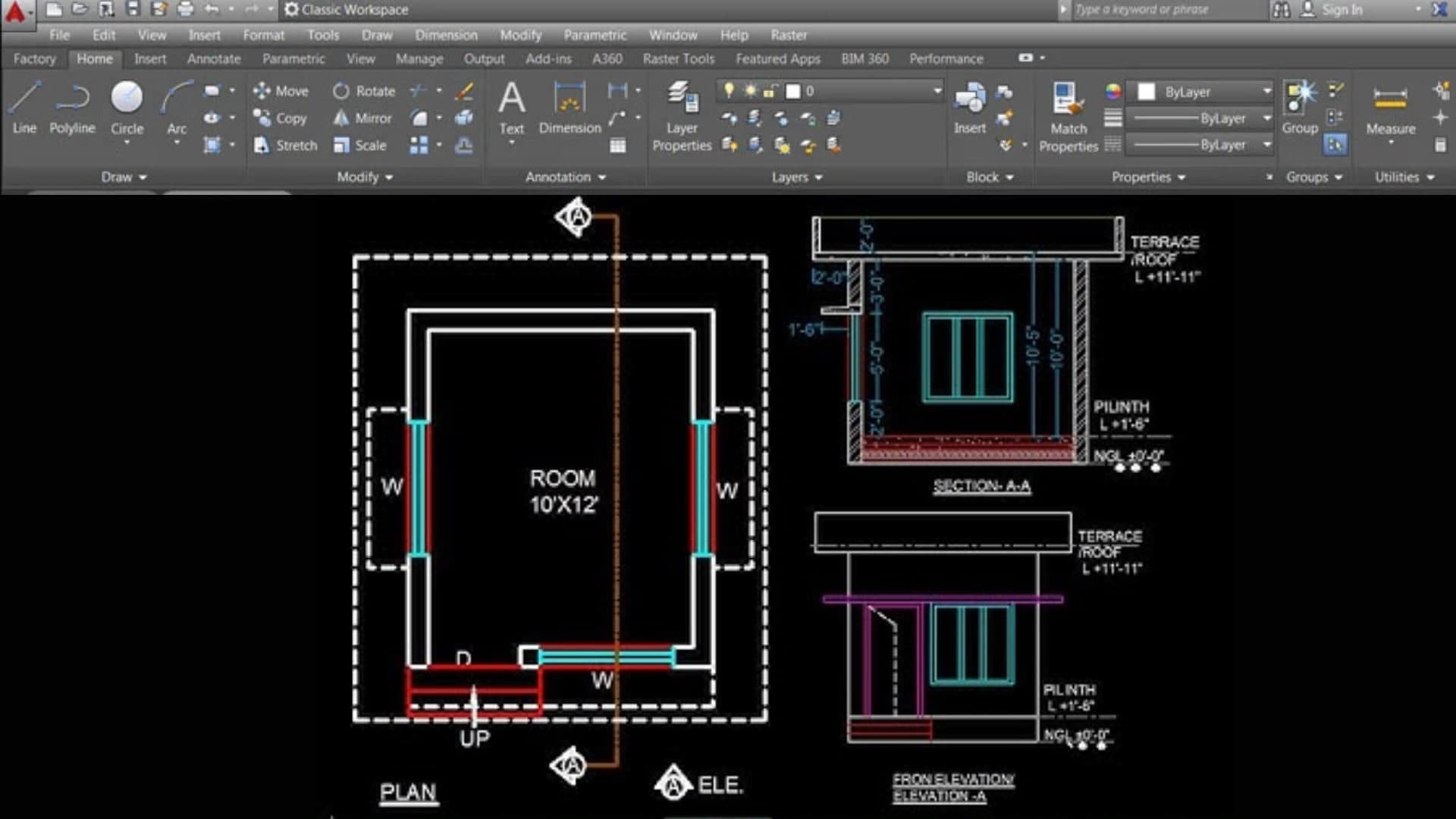 Sample beginner projects in AutoCAD