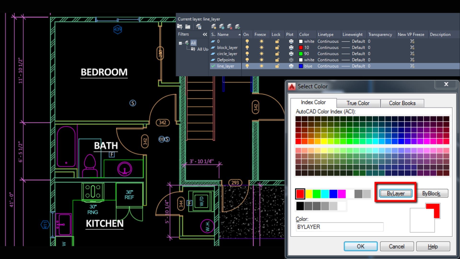 Organizing AutoCAD drawings with layers and colors