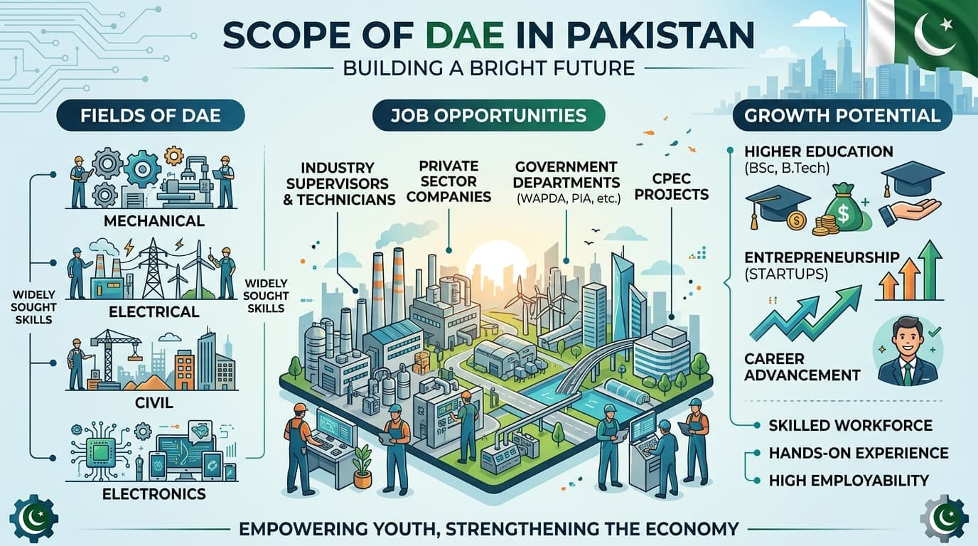 Scope of DAE in Pakistan 2026 — Jobs, Salary, and Career Guide for Diploma of Associate Engineering Graduates