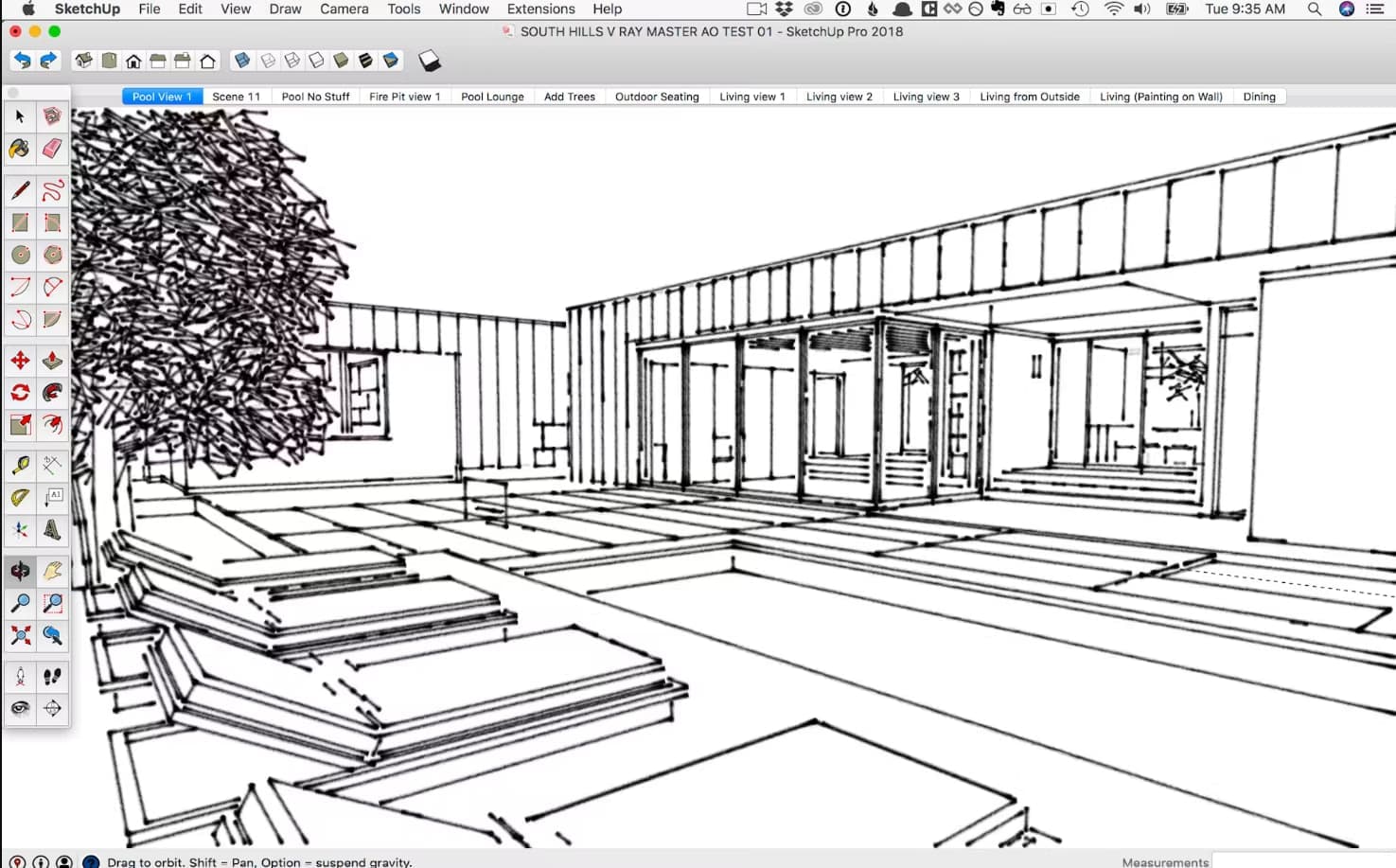 SketchUp interface showing 3D architectural tools — Pakistan 2025