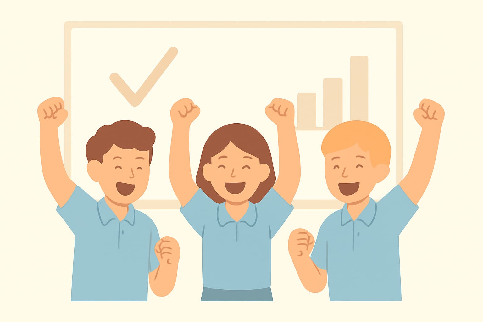 A student celebrating academic success after using GCTnotes